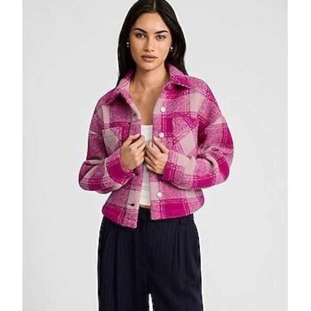 Plaid Double Pocket Cropped Shacket